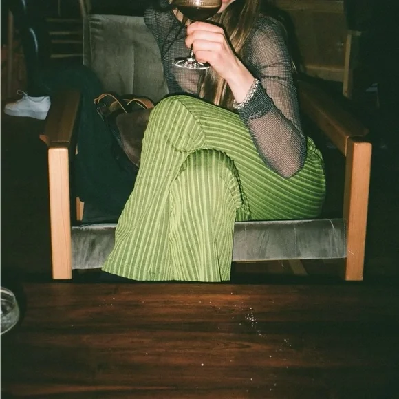 Paloma Wool Olive and Lime Striped Wool Top - Picture 5 of 5